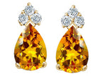 Tommaso Design™ Pear Shape 7x5mm Genuine Citrine Earrings