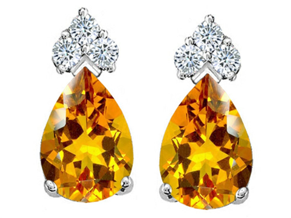 Tommaso Design™ Pear Shape 7x5mm Genuine Citrine Earrings