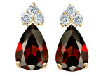 Tommaso Design™ Pear Shape 8x6mm Genuine Garnet Earrings