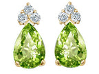 Tommaso Design™ Pear Shape 7x5mm Genuine Peridot Earrings