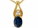 Tommaso Design™ Oval 7x5mm Genuine Sapphire Pendant Necklace