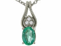 Tommaso Design™ Oval 7x5mm Genuine Emerald Pendant Necklace