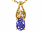 Tommaso Design™ Oval 7x5mm Genuine Tanzanite Pendant Necklace