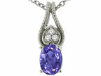 Tommaso Design™ Oval 7x5mm Genuine Tanzanite Pendant Necklace