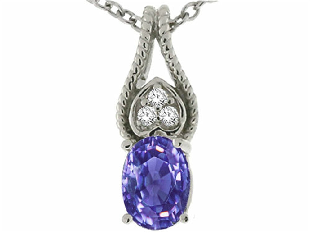 Tommaso Design™ Oval 7x5mm Genuine Tanzanite Pendant Necklace