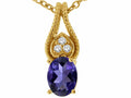 Tommaso Design™ Oval 7x5mm Genuine Iolite Pendant Necklace
