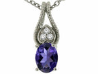 Tommaso Design™ Oval 7x5mm Genuine Iolite Pendant Necklace