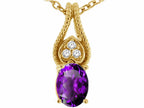 Tommaso Design™ Oval 7x5mm Genuine Amethyst Pendant Necklace