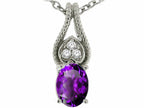 Tommaso Design™ Oval 7x5mm Genuine Amethyst Pendant Necklace
