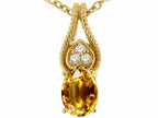 Tommaso Design™ Oval 7x5mm Genuine Citrine Pendant Necklace