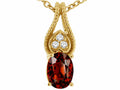 Tommaso Design™ Oval 7x5mm Genuine Garnet Pendant Necklace