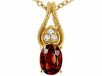 Tommaso Design™ Oval 7x5mm Genuine Garnet Pendant Necklace