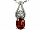Tommaso Design™ Oval 7x5mm Genuine Garnet Pendant Necklace