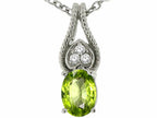 Tommaso Design™ Oval 7x5mm Genuine Peridot Pendant Necklace