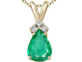 Tommaso Design™ Pear Shape 8x6mm Genuine Emerald Pendant Necklace