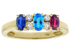 Star K™ 14kt Gold Oval 3 Birthstones 5x3mm Mothers Ring