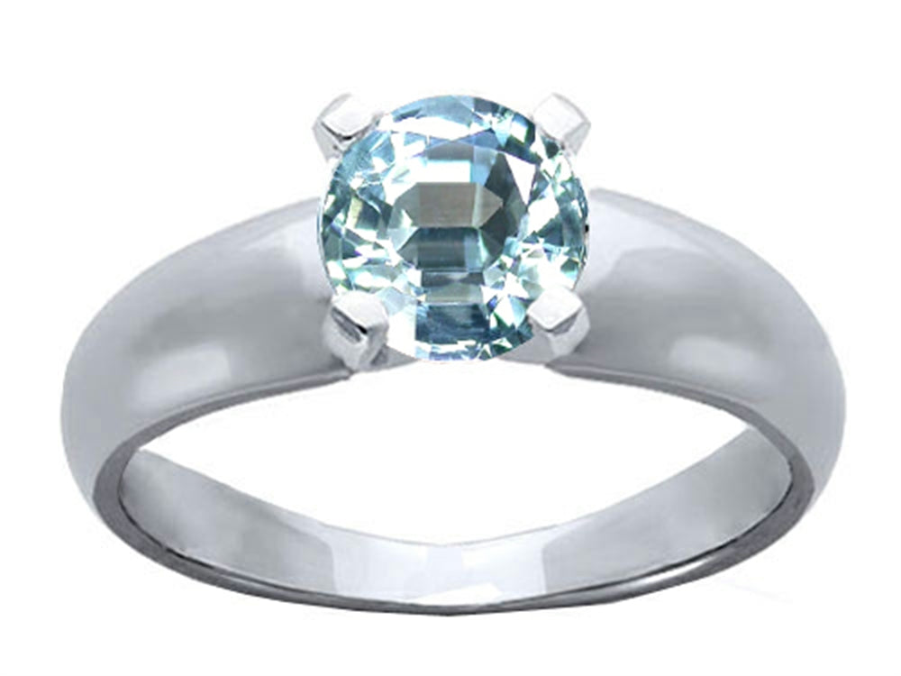 Tommaso Design™ Genuine Aquamarine Ring