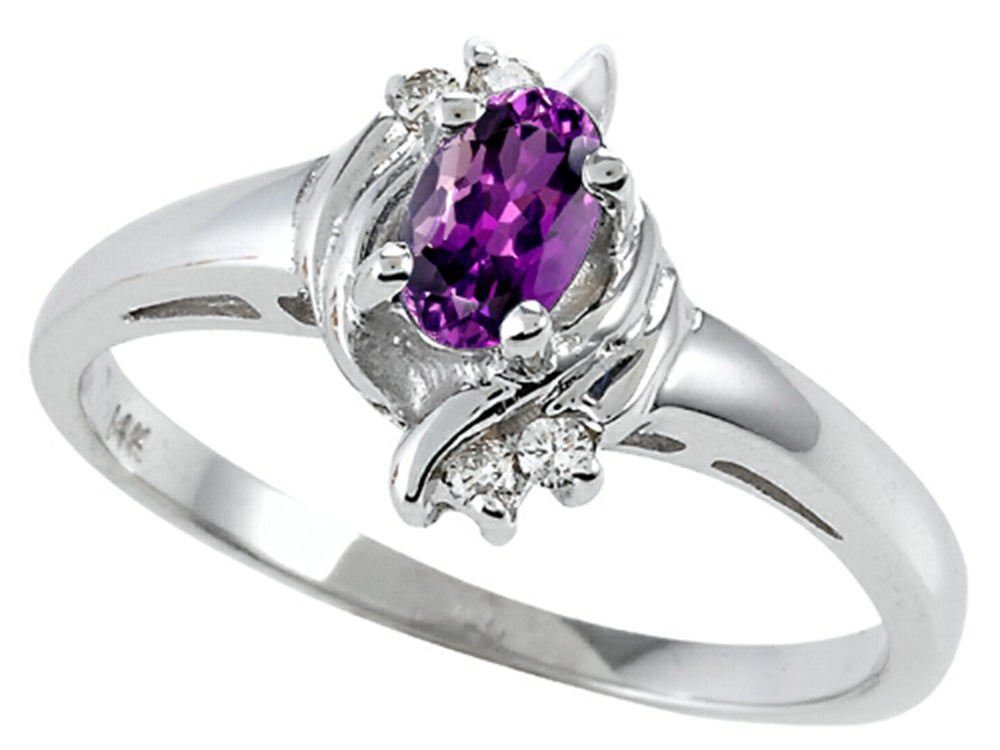 Tommaso Design™ Genuine Amethyst Ring