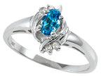 Tommaso Design™ Oval 5x3 mm Genuine Blue Topaz Ring