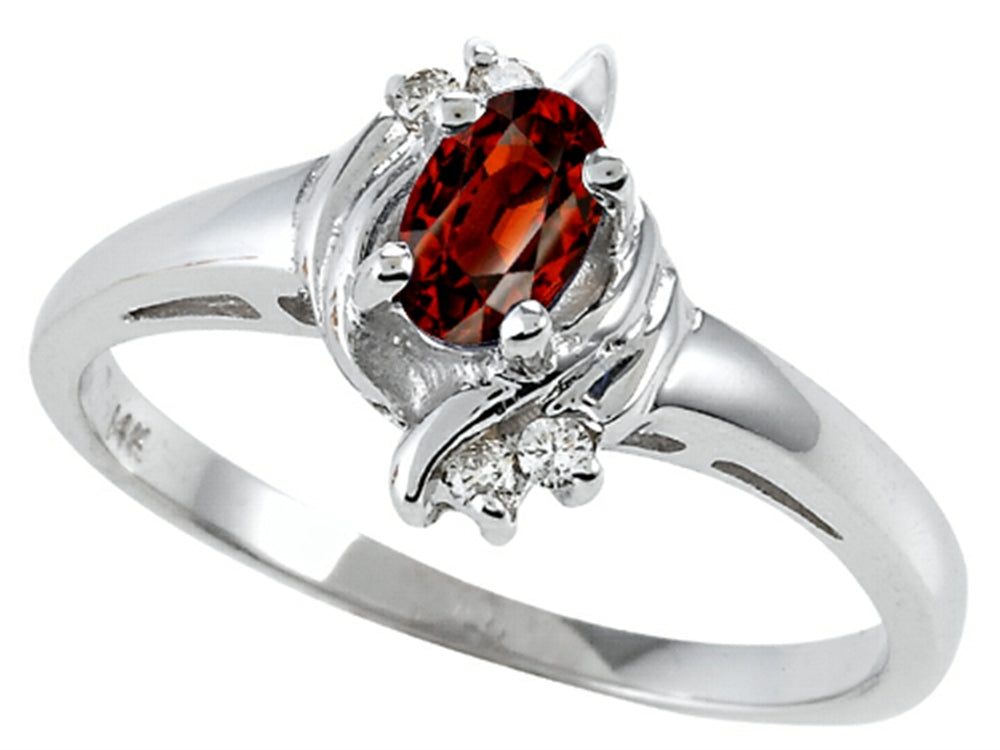 Tommaso Design™ Genuine Garnet Ring