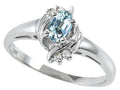 Tommaso Design™ Genuine Aquamarine Ring