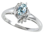 Tommaso Design™ Genuine Aquamarine Ring