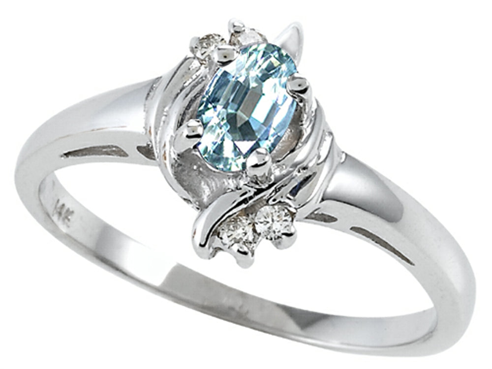 Tommaso Design™ Genuine Aquamarine Ring