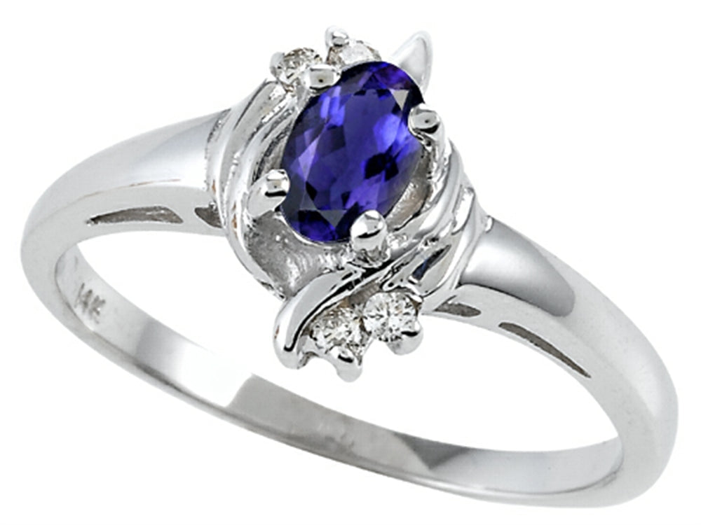 Tommaso Design™ Oval 5x3 mm Genuine Iolite Ring