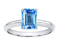Tommaso Design™ Octagon Cut 8x6mm Genuine Blue Topaz Ring