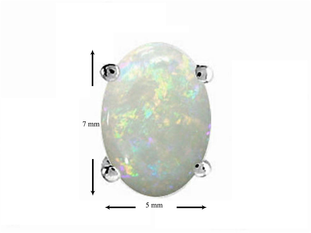 Tommaso Design™ Oval 7x5mm Genuine Opal Earrings Studs