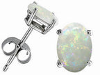 Tommaso Design™ Oval 7x5mm Genuine Opal Earrings Studs