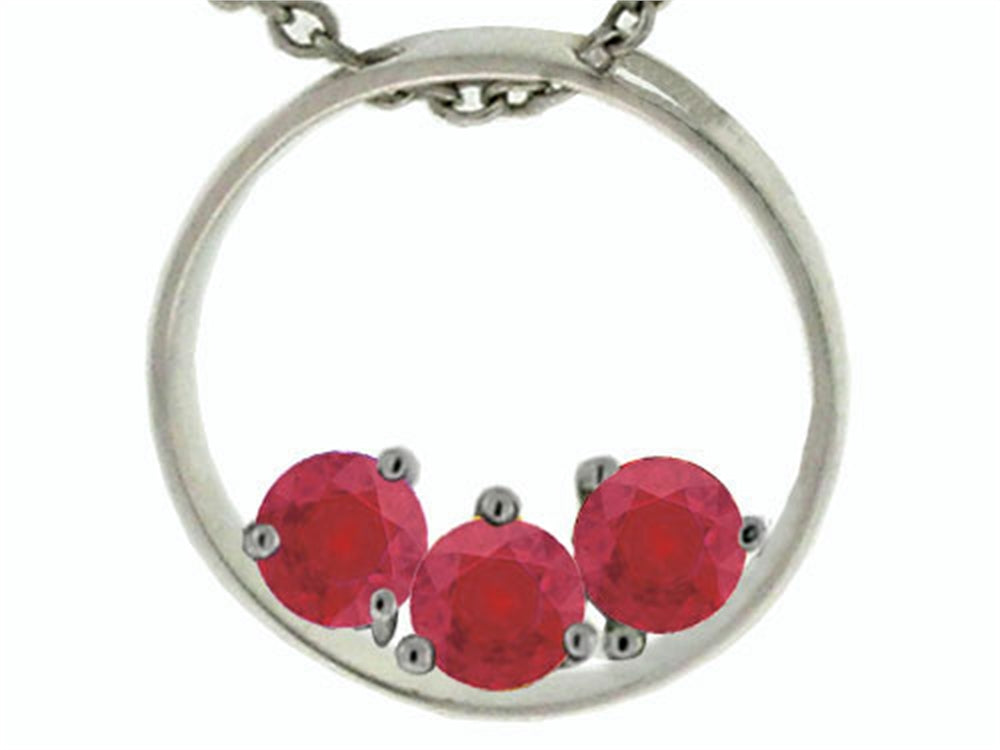 Tommaso Design™ Circle Of Love Genuine Ruby Pendant Necklace