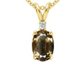Tommaso Design™ Oval 7x5 mm Genuine Smoky Quartz Pendant Necklace
