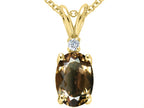 Tommaso Design™ Oval 7x5 mm Genuine Smoky Quartz Pendant Necklace