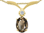 Tommaso Design™ Oval 7x5mm Genuine Smoky Quartz Pendant Necklace