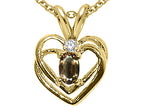 Tommaso Design™ Oval 5x3 mm Genuine Smoky Quartz Heart Pendant Necklace