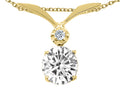 Tommaso Design™ Round 7mm Genuine White Topaz Pendant Necklace