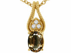 Tommaso Design™ Oval 7x5mm Genuine Smoky Quartz Pendant Necklace