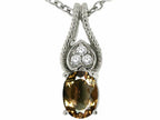 Tommaso Design™ Oval 7x5mm Genuine Smoky Quartz Pendant Necklace