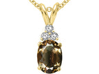 Tommaso Design™ Oval 8x6mm Genuine Smoky Quartz Pendant Necklace