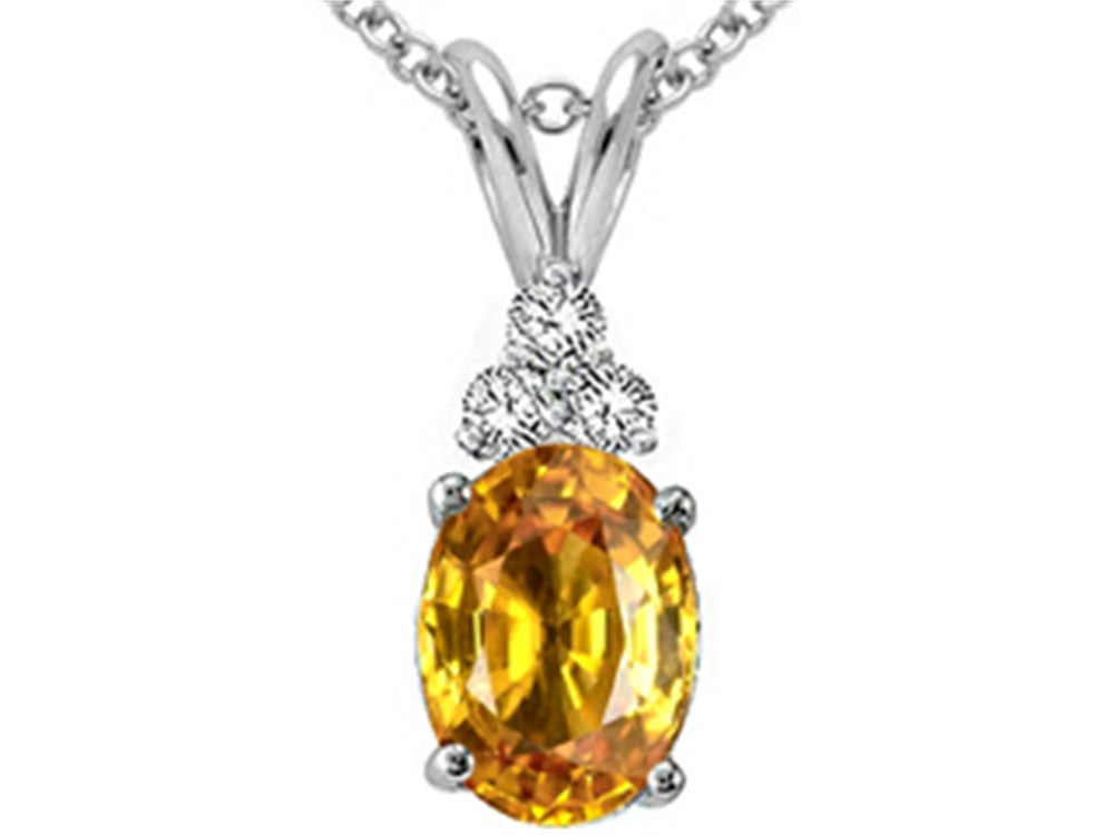 Tommaso Design™ Oval 8x6mm Genuine Citrine Pendant Necklace