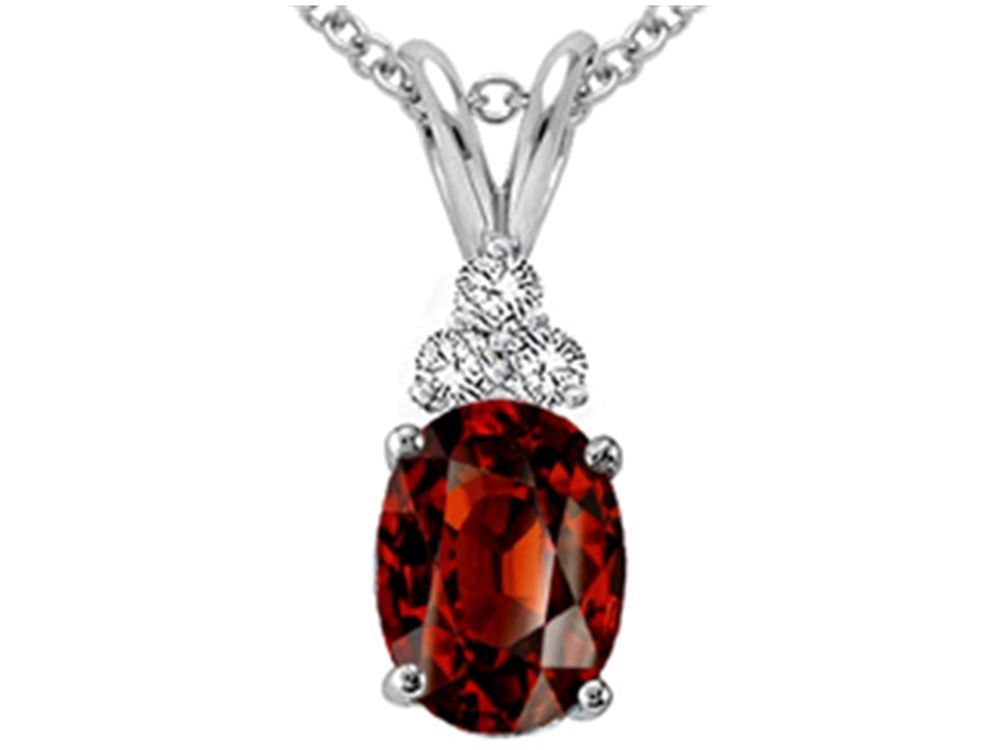 Tommaso Design™ Genuine Garnet Pendant Necklace