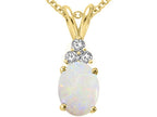 Tommaso Design™ Oval 8x6mm Genuine Opal Pendant Necklace