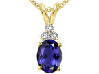 Tommaso Design™ Oval 8x6mm Genuine Iolite Pendant Necklace