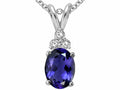 Tommaso Design™ Oval 8x6mm Genuine Iolite Pendant Necklace