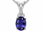 Tommaso Design™ Oval 8x6mm Genuine Iolite Pendant Necklace
