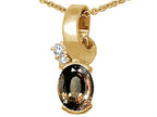 Tommaso Design™ Oval 8x6 mm Genuine Smoky Quartz Pendant Necklace