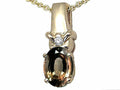 Tommaso Design™ Oval 8x6 mm Genuine Smoky Quartz Pendant Necklace