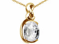 Tommaso Design™ Oval 9x7mm Genuine White Topaz Pendant Necklace