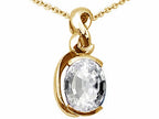 Tommaso Design™ Oval 9x7mm Genuine White Topaz Pendant Necklace